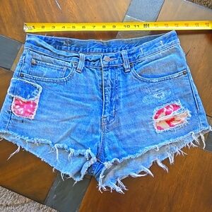 Denim & Supply Ralph Lauren Vintage Cutoff SZ 28 Button & Zip Distressed w Patch